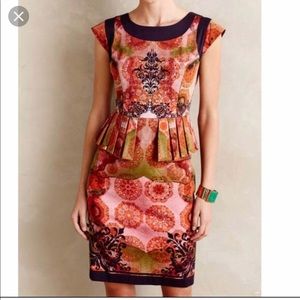 Anthro Ashish N Soni Peplum Pencil Dress Size XS